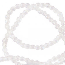 Faceted glass beads 2mm round Crystal ab coating